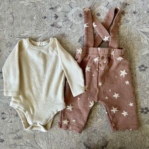 Unisex 0-3 Month Star Overalls